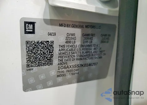 2019 Cadillac Cts Luxury z USA, uszkodzony, nr VIN 1G6AX5SS7K0146297